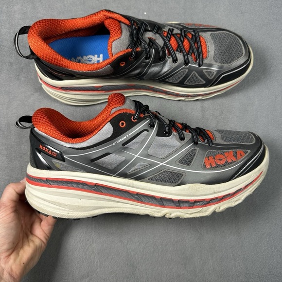 Hoka One One Stinson 3 ATR Mens Size 12.5 Trail Running Shoes Gray Orange main image 4